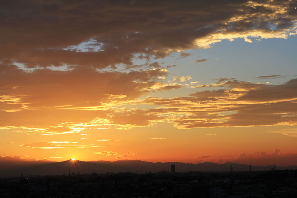 イラスト集 新鮮な夕日 フリー 素材