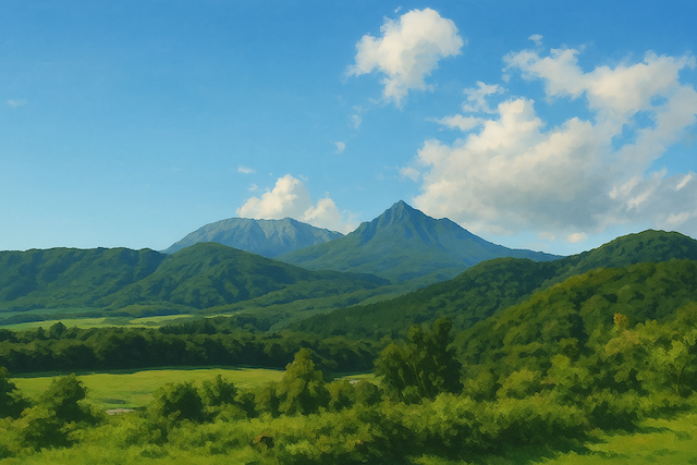 蒜山高原と大山イラスト
